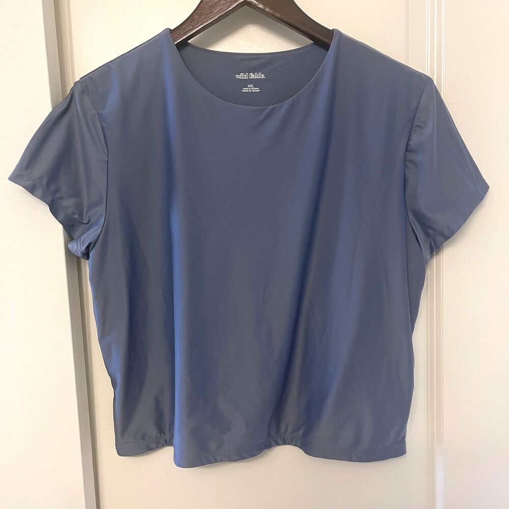 Wild Fable Women's XXL Slate Blue Tshirt Tee Short Sleeve Athleisure Top Blouse - Picture 2 of 9